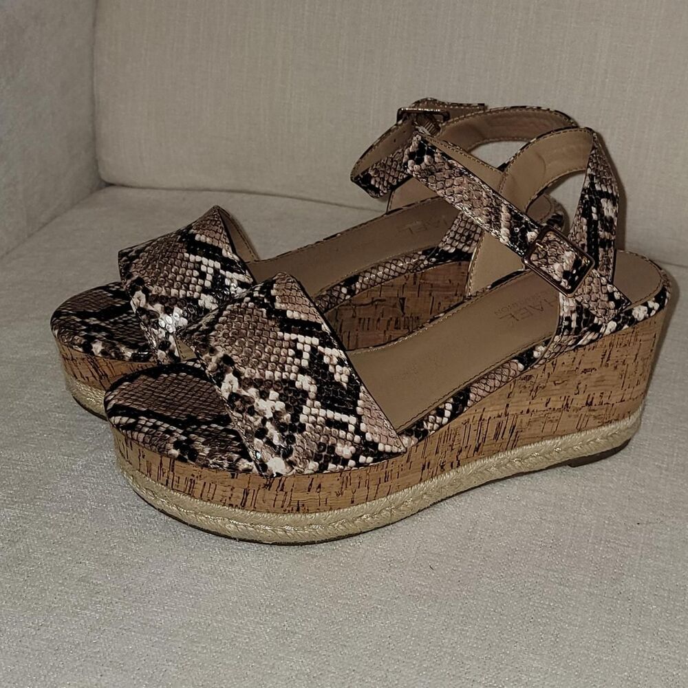 Women's Snake Skin Wedge Heel Sandals